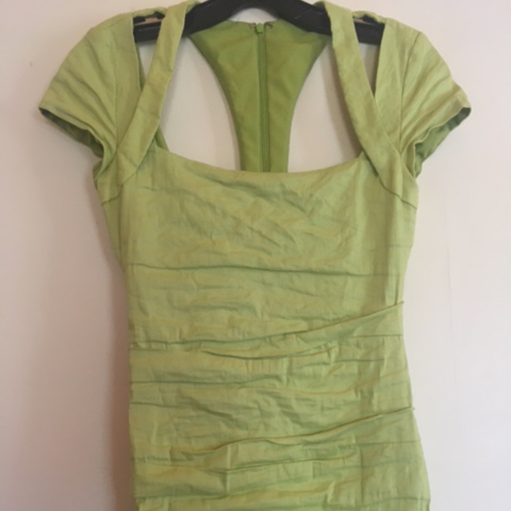 Nicole Miller Rouched Linen Dress
